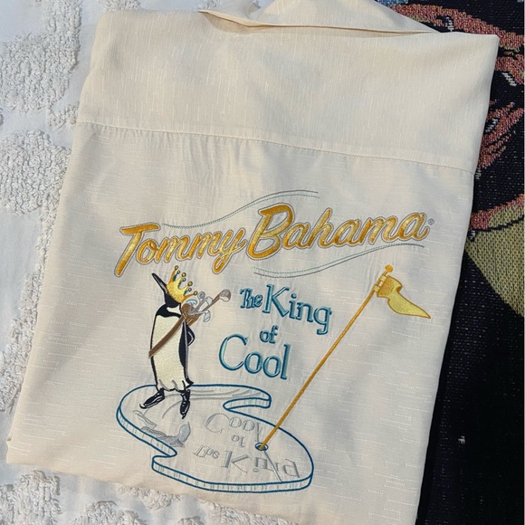 Classic Tommy Bahama silk short sleeve button down “The King of Cool” men’s XL. - Picture 1 of 5